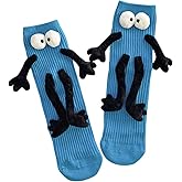 Jwqqwdza Funny Magnetic Holding Hands Feet Socks for Kids, Crazy Silly Tube Socks for Toddler Baby Girl Boy 3-13 Years