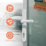 Bwintech 1 Set White UPVC Door Handle 92mm 210mm 243mm Plate Length view 6