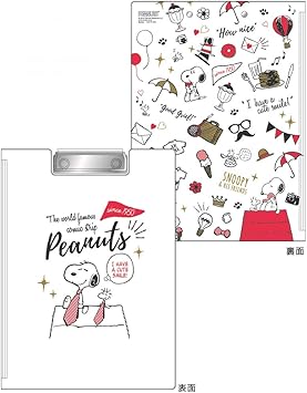 Amazon デルフィーノ Peanuts スヌーピー バインダー 二つ折りタイプ ホワイト P ノートパッドホルダー ノートカバー 文房具 オフィス用品