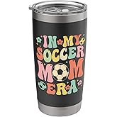 In My Soccer Mom Era Funny Retro Soccer Mom Stainless Steel Insulated Tumbler