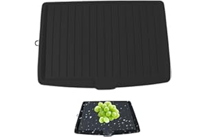 Dish Drain Board Plastic Kitchen Drainboard 17.6x12.2in Large Dish Drainer Tray with Side Drainage Slope Draining Mat for Rac