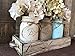 TRAY WOOD MEDIUM WITH RUSTIC HANDLES *Antique White Red Blue Box for CENTERPIECE, Candles, Mason Ball Jars, Mail, Remote -Kitchen Living Room Decor -Distressed - (fits 3 pint size jars) 11.5