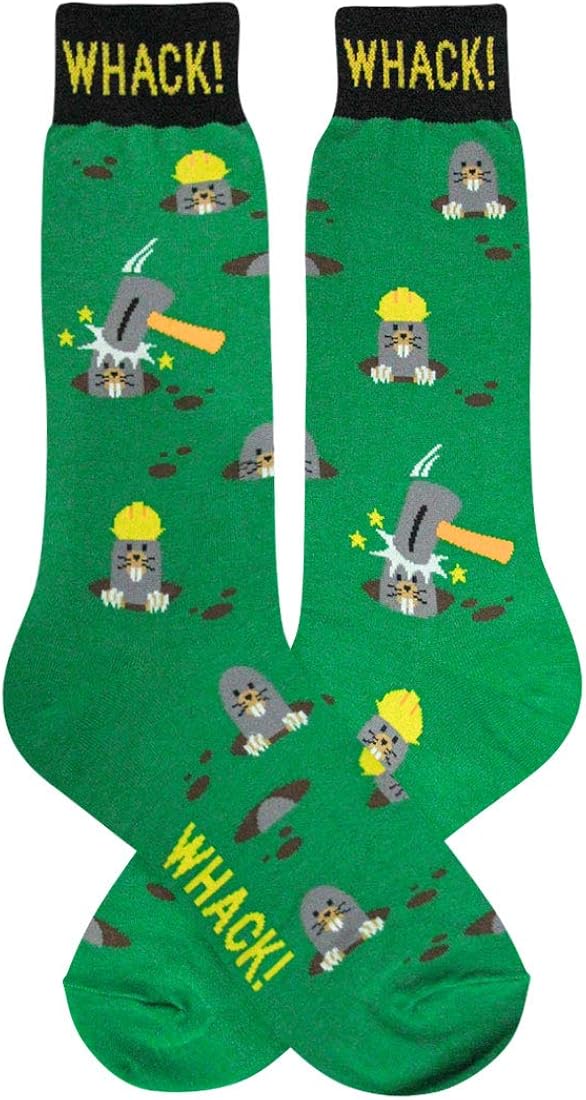 Foot Traffic, Men's Wacky Novelty Socks, Fits Men's Shoe Sizes 7-12