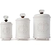 Mud Pie Kitchen Canister (Set of 3), White
