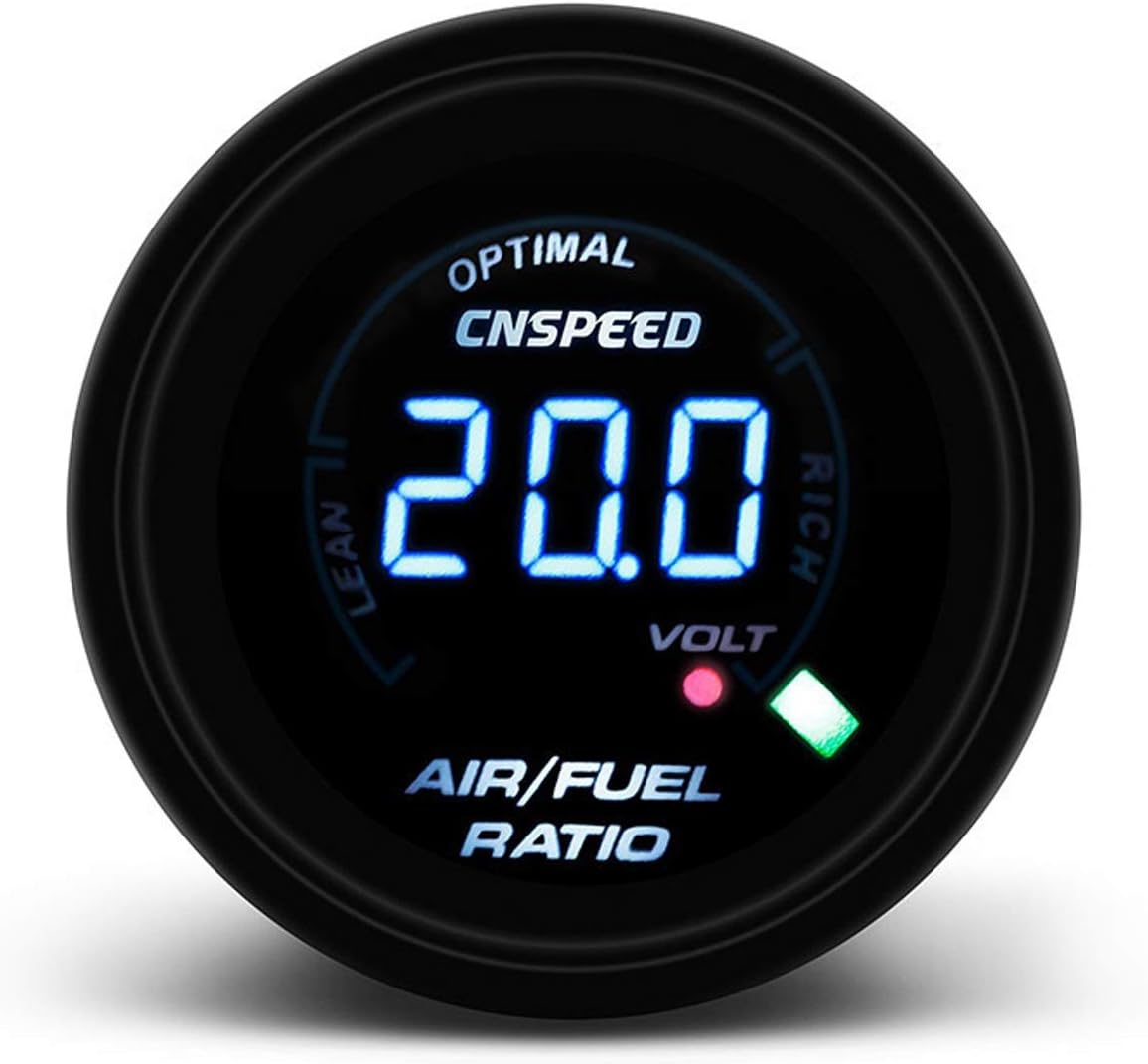 Fenghezhanouzhou Car Instruments 2" 52mm Digital Car Auto Air Fuel Ratio Gauge 12V Racing Air Fuel Meter Indicator Smoked Tint Lens AFR