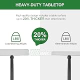 Rainberg 6ft Folding Table with Handle Heavy Duty Metal Frame Waterproof Top view 4