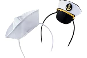 Tigerdoe Sailor Hat - Yacht Captain Hat – Costume Headbands - Mini Hat Headbands