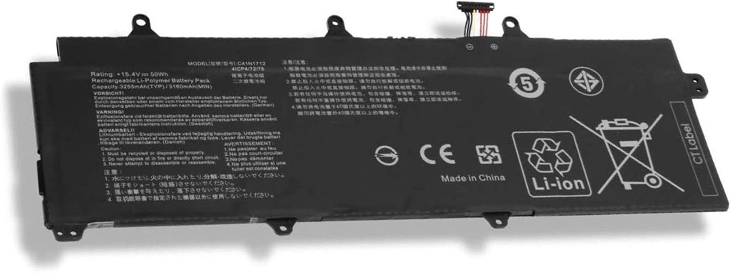 ASKC 15.4V 50Wh C41N1712 Laptop Battery for Asus ROG Zephyrus GX501 GX501GI GX501G GX501GM GX501GS GX501V GX501VI GX501VS-XS71 Series 0B200-02380100 0B200-02380200