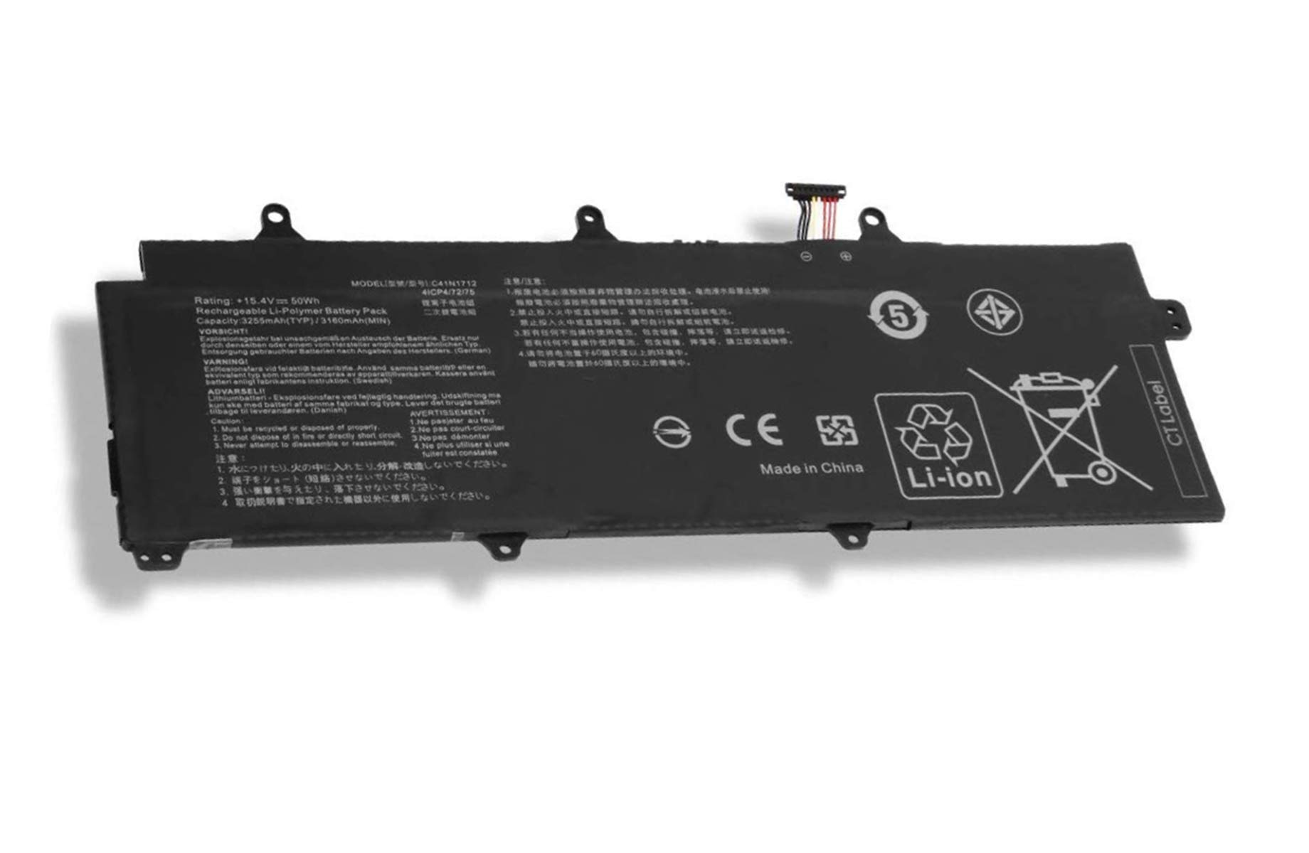ASKC 15.4V 50Wh C41N1712 Laptop Battery for Asus ROG Zephyrus GX501 GX501GI GX501G GX501GM GX501GS GX501V GX501VI GX501VS-XS71 Series 0B200-02380100 0B200-02380200