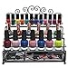 MyGift 3 Tier Black Metal Heart Scrollwork Design Cosmetic Nail Polish Display Rack w/Pull-Out Drawer