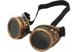 WEICHUAN Vintage Steampunk Goggles Mad Scientist Goggles Cosplay Punk Glasses for Adult, Women, Men Halloween Costume