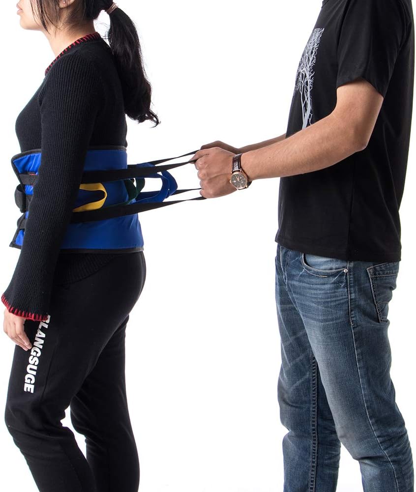 Fushida Stand Assistance Belt - Standing Sling for Transfer - Padded Patient Lift Sling Stand Assist Sling 300lb Weight, Quicker Easier Safer Transfers & Toileting(FYH290-BLUE): Health & Personal Care