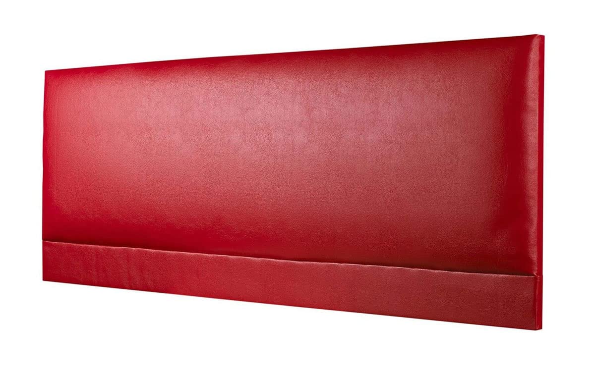 CROWNBEDSUK ROMA FAUX LEATHER HEADBOARD 2ft6,3ft,4ft,4ft6,5ft,6ft (2FT6 SMALL SINGLE, Red)