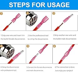 Teansic Heat Shrink Bullet Connectors,100pcs Female