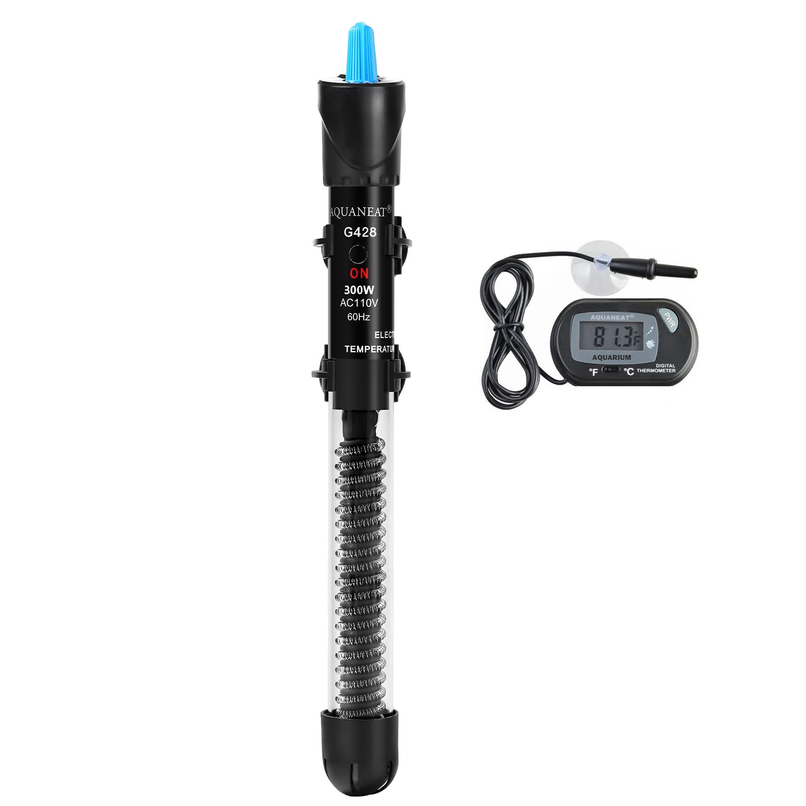 Photo 1 of AQUANEAT Aquarium Heater, 300W Fish Tank Heater, Adjustable Submersible Water Thermostat with Digital Thermometer