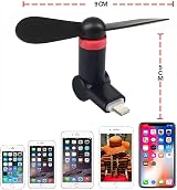 Wuedozue Mini Phone Fan 180 Rotation Portable Cooler for iPhone Android Black view 4