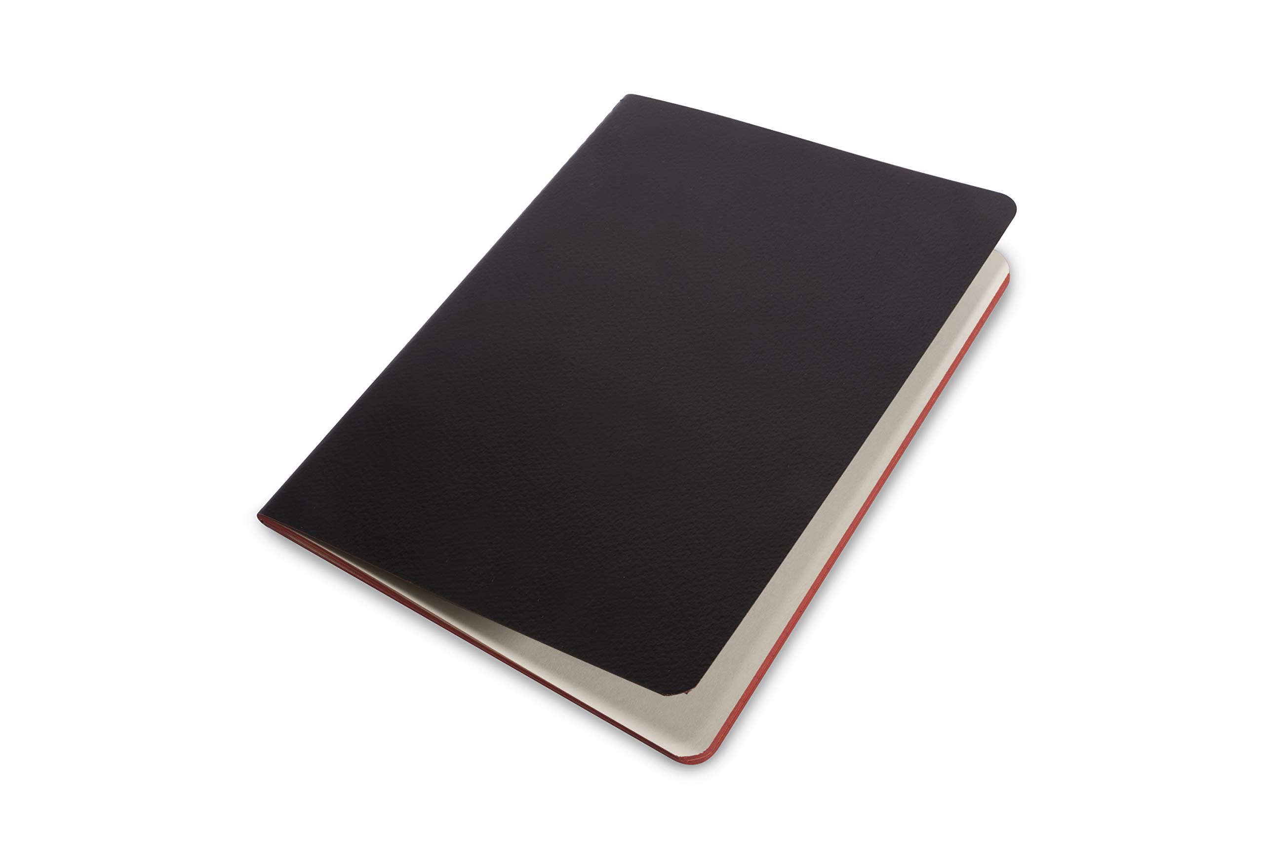 PdiPigna Black Oriente Notebook A5 14.8 x 21 cm. Singer Wire, 80 g/m² FSC Paper, 1R Inner Lines, Ideal for School and Office, Soft Cover Colour: Black, Red Lip