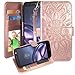 Moto Z2 Force Case, Harryshell PU Leather Kickstand Flip Wallet Protective Case Cover with Card Slot Wrist Strap Photo Frame for Motorola Moto Z2 Force (Rose Gold)