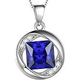 Aurora Tears 925 Sterling Silver 12 Birthstones Necklace/Earring/Ring/Bracelet Women Birthstone Pendant Crystal Fashion Birthday Jewelry Christmas Gift for Girls Women