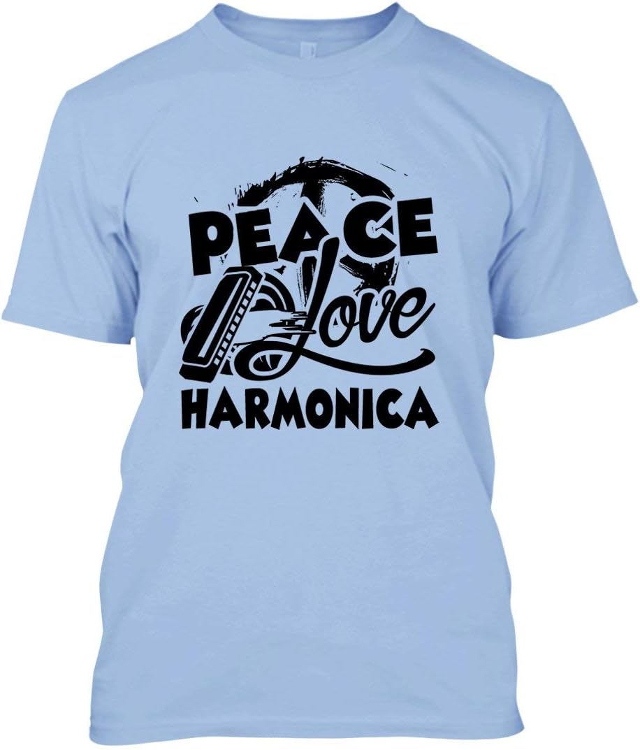 Peace Love Harmonica Shirt, T Shirts Design, Cotton Tshirt