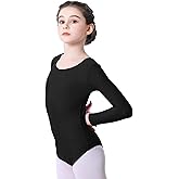 Aoylisey Girls' Team Basic Long Sleeve Leotard Gymnastics Ballet Dance Bodysuits for Kids (2-12Years)