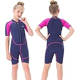Seaskin Kids Wetsuit for Boys Girls Toddlers, 2mm Front Zipper Shorty Wetsuits, 3mm Back Zip Full Wetsuit, Neoprene Thermal Swimsuits for Diving Surfing Swim Lessons