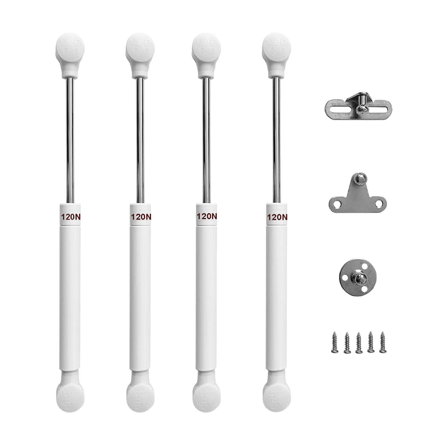 LIKERAINY Cupboard Wardrobe Cabinet Door Lift Stay Support 120N Hydraulic Spring Telescopic Gas Strut Piston Pneumatic for Flap Fittings Soft Closing Stay Hinge Mechanism Pack of 4