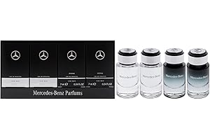 MERCEDES BENZ Mercedes-Benz Giftset - Mini Mens Cologne Set - For Men, For Men Intense - Long Lasting Cologne for Men - Men's Fragrances - Perfume for Men - 4 Pc