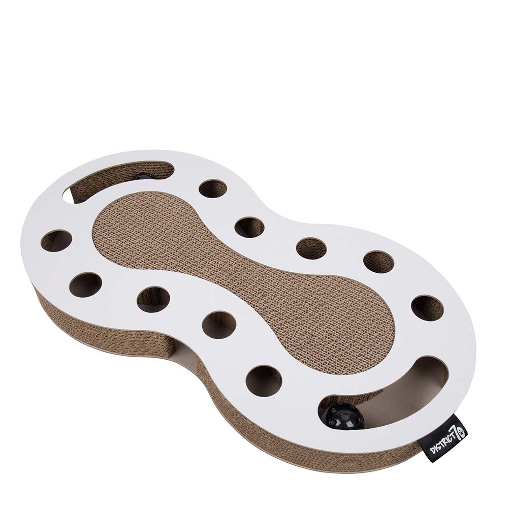 District 70 SNAKE 2-in-1 Cat Scratch Board and Scratch Toy for Cats, 54 x 28 x 6 cm, White