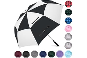 Trenovo Extra Large/Standard Golf Umbrella, Auto Open Ventilated Double Canopy, Windproof Waterproof Stick Umbrella for Adults, Kids, Business, Home & Outdoor Enthusiasts