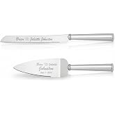 Lenox Engraved Devotion Wedding Cake Knife and Server Set | Personalized Cake Cutting Set with Custom Engraving for Couples, Bride and Groom