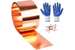 D.MATIALL Copper Flashing 99.95% Pure - 16 Oz 24 Gauge 0.5mm Thickness - 10 Feet Length Copper Roll in Various Widths – Contractors & DIY Projects (24 Ga, 5" Width x 10 FT)