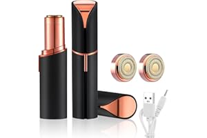 SHUANGTONG Facial Hair Remover for Women, Device, Remover Women Face, Finishing Touch Upper Lips, Chin & Cheeks, USB Rechargeable with LED LightIncluded Two Replacement Heads (Black)