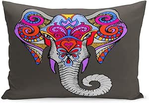 Funda de cojín con diseño de elefante psicodélico africano, mandala