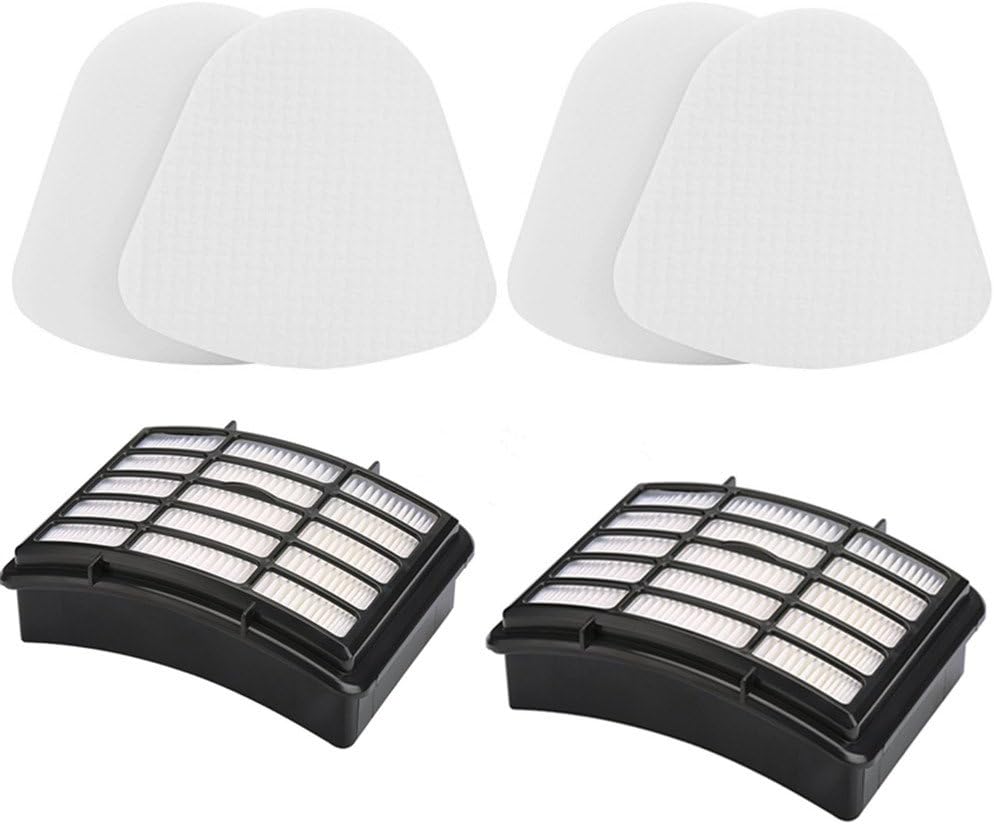 2 HEPA Filter + 2 Foam Flet Filter Kit for Shark Navigator Life Away XFF350 XHF350 NV350 NV351 NV352 NV355 NV356 NV356E NV357 NV360 NV370 NVLFT199 UV440 NV350A NV350E