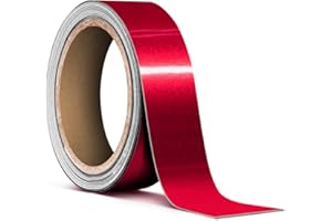 VViViD Gloss Metallic Red Air-Release Adhesive Vinyl Pinstripe Tape Roll (1 Inch x 20ft)