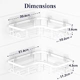 Kitsure Corner Shower Caddy 2 Pack Rustproof Stainless Steel White Large view 2
