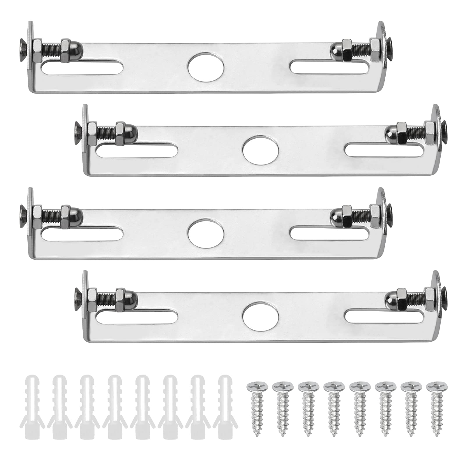 4 Pack Lighting Fixture Ceiling Plate Bracket 105mm Pendant Light Fitting Fixing Ceiling Lamp Cover Rose Plate Bracket with Accessories for Chandelier Lighting Home Office Silver
