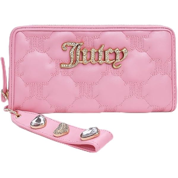 Portefeuille Triple Gousset Juicy Couture - Imprimé Roses, Fermeture éclair, Neuf Avec Boîte