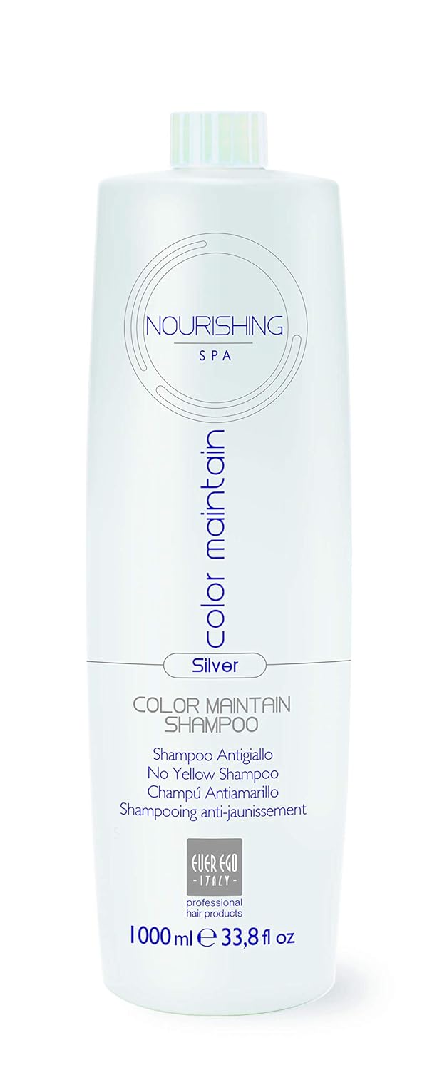 Ever Ego Italy Color Maintain Silver Shampoo For Bleached, Blonde and Grey Hair | Revitalizing And Moisturizing Hair Care Product For Men And Women | 1L Bottle