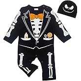Xuomuen Baby Boy Prince Charming Costume Outfit with Gold Crown Newborn Infant Halloween Birthday Uniform