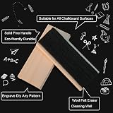 Uncle Paul 2 PCS Chalk Eraser Pine Wood Felt Blackboard Whiteboard Cleaner view 4