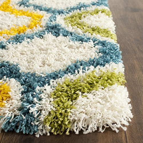 Safavieh Kids Shag Collection SGK561A Ivory and Multi Runner (2'3" x 9')