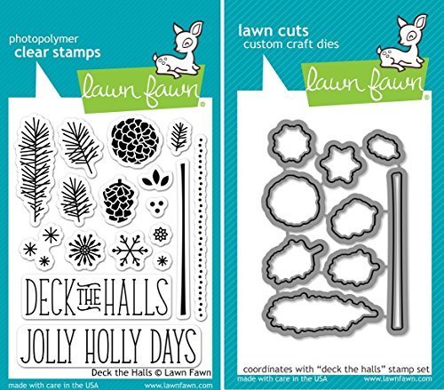 Lawn fawn deck the halls clear stamp and die set - incl…