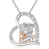 Yafeeso Diamond Hummingbird/Sea Turtle/Owl/Butterfly/Dog/Palm Tree Necklace for Women 925 Sterling Silver Animal Lover Pendant Necklaces Christmas Birthday Jewelry Gifts for Her, 18+2 Inch