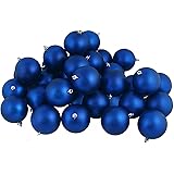 32ct Matte Royal Blue Shatterproof Christmas Ball Ornaments 3.25" (80mm)