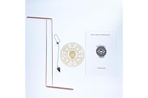 Ywait2long 100% Pure Copper Dowsing Rods Kit - 2 Dowsing Rods with Pendulum Board Mat and Amethyst, Dowsing Rods Spiritual Kit for Divining, Ghost Hunting, Gold, Energy Healing, Answering Questions