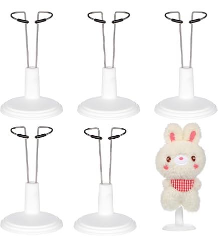 Kaiser Puppenständer 2101 – 12 Stück, Weiß, Für Puppen & Actionfiguren Von 8 Bis 14 Zoll (dehnbarer Taillendraht, Metallbeschichtet, Stabiler Stand)