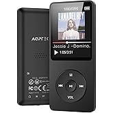 AGPTEK A02 32GB MP3 Player, 70 Hours Playback Lossless Sound Music Player, Supports up to 128GB(Black)
