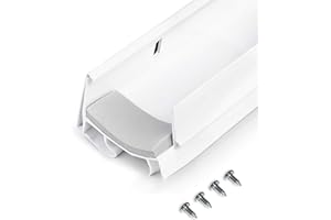 Adjustable Bulb Door Sweep for Self Draining Sills, 36 Inch White, Under Door Seal with Drip Edge & Drainage Channel, Pre-Not